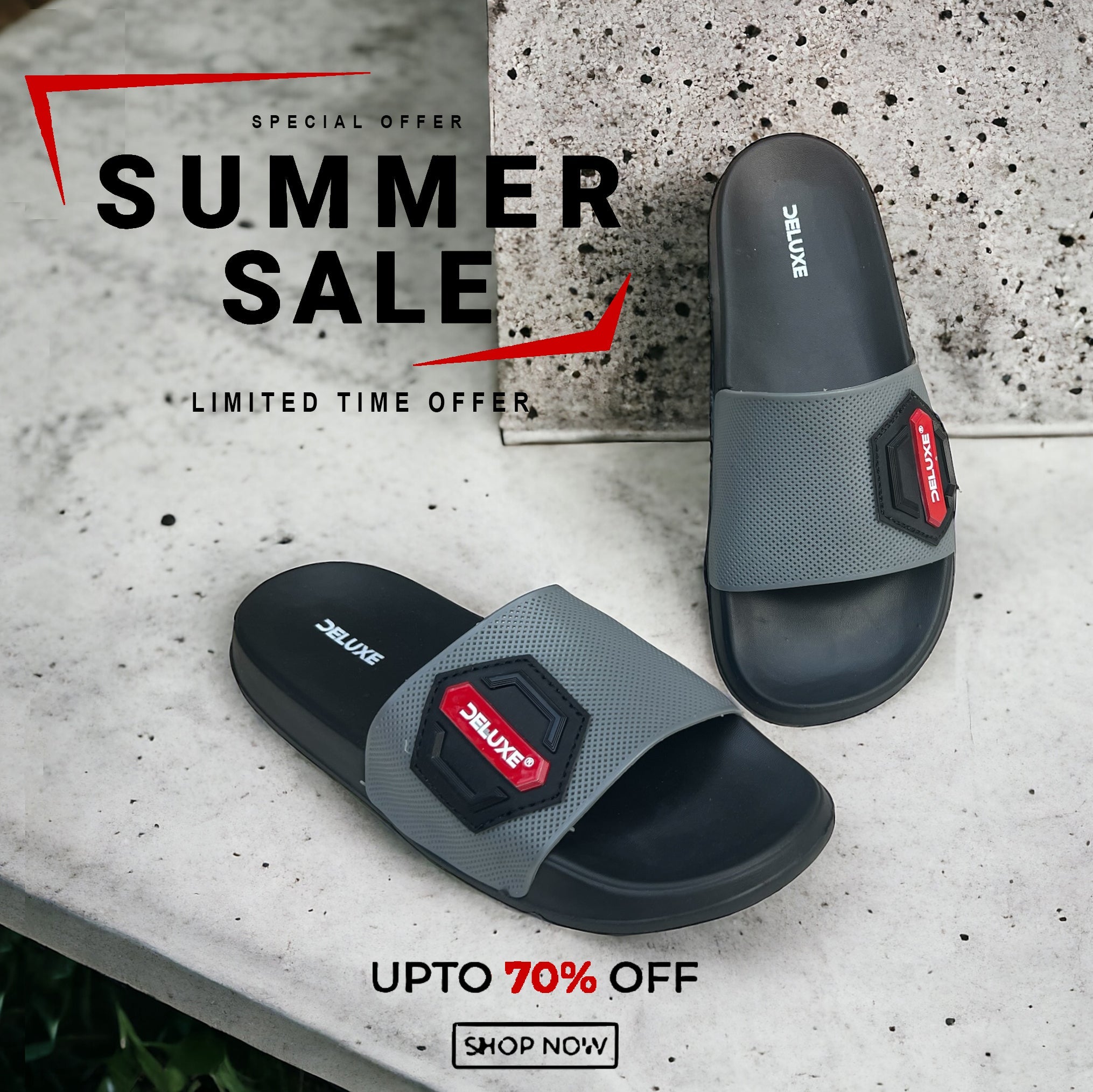 Grey  Deluxe Slides GDS-8866