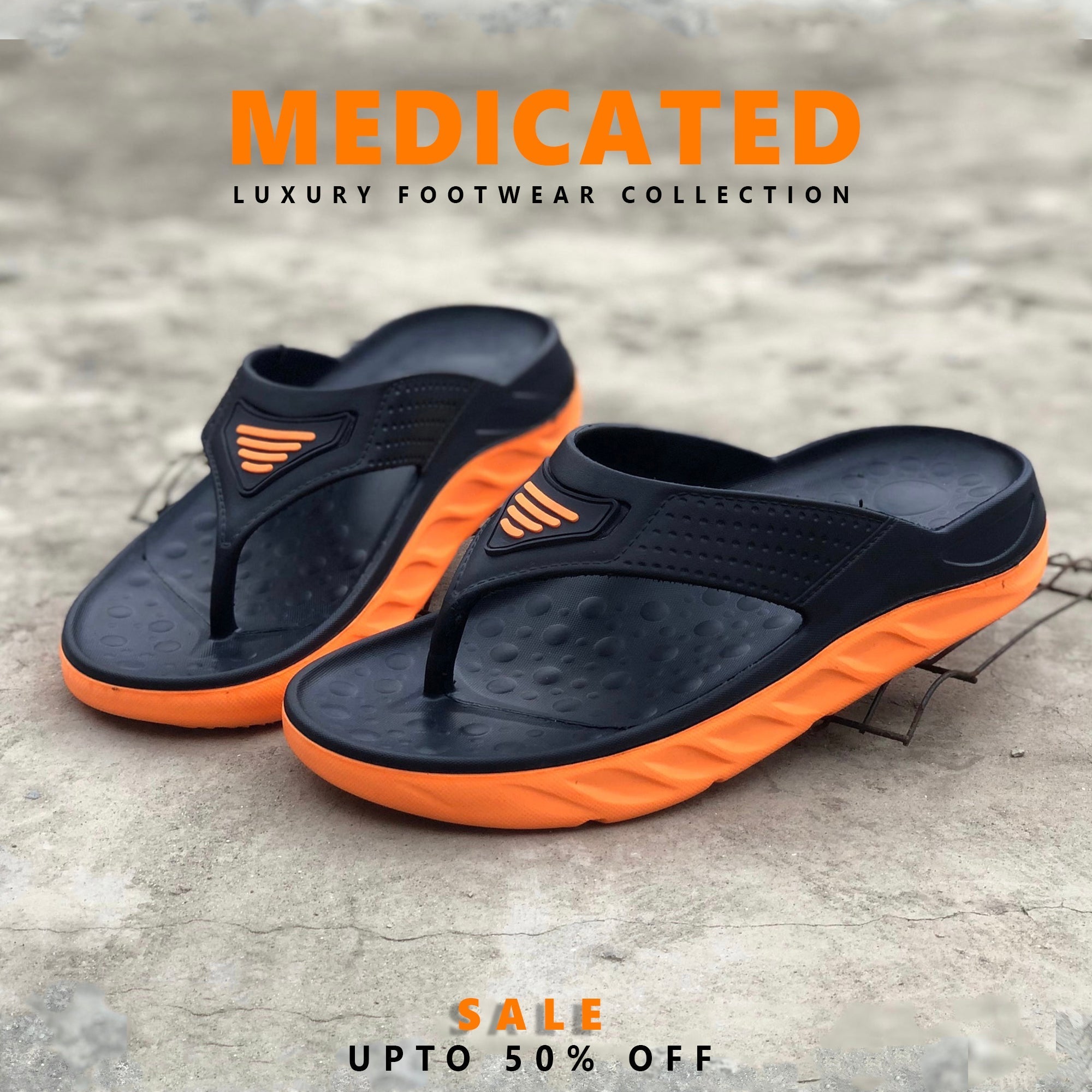 Orange - Black Medicated Sole BF-2